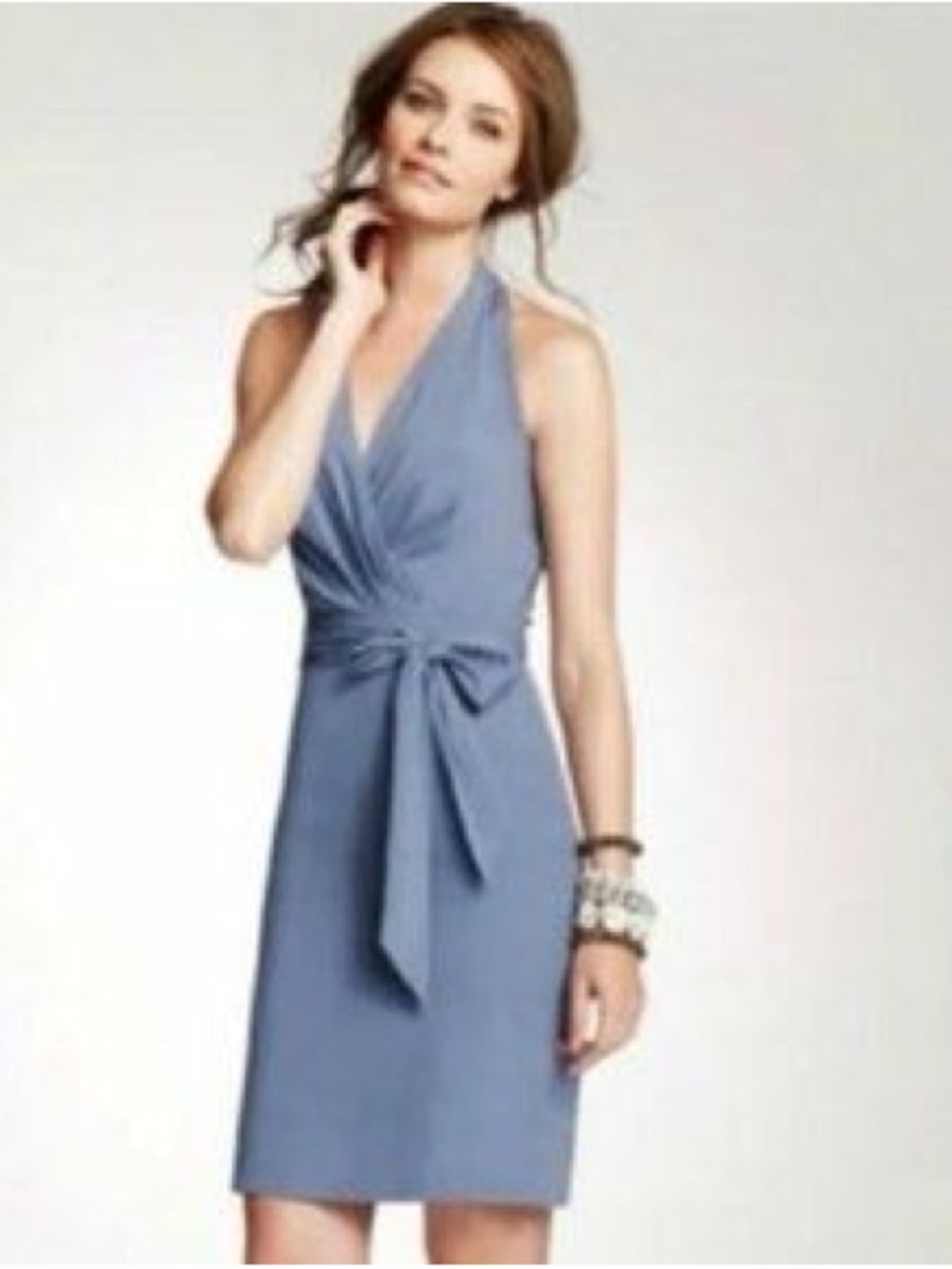Ann Taylor  Light Blue Halter Tie-Waist Dress